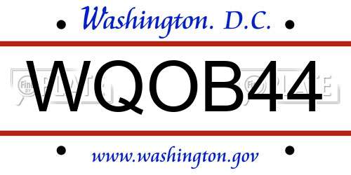 WQOB44 District Of Columbia License Plate
