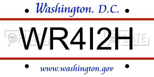 WR4I2H District Of Columbia License Plate