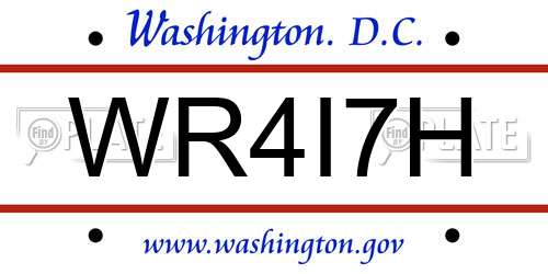 WR4I7H District Of Columbia License Plate