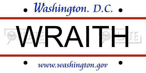 WRAITH District Of Columbia License Plate