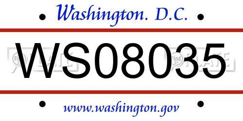 WS08035 District Of Columbia License Plate