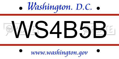 WS4B5B District Of Columbia License Plate