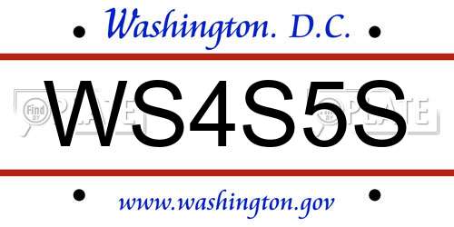 WS4S5S District Of Columbia License Plate