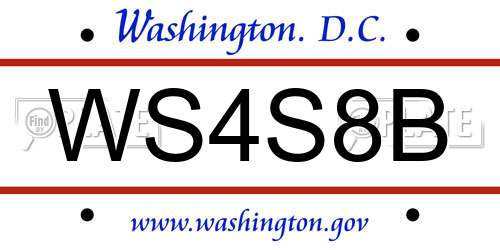 WS4S8B District Of Columbia License Plate