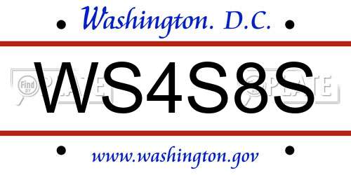 WS4S8S District Of Columbia License Plate