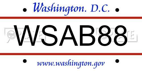 WSAB88 District Of Columbia License Plate