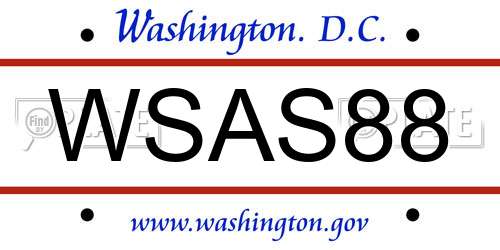 WSAS88 District Of Columbia License Plate
