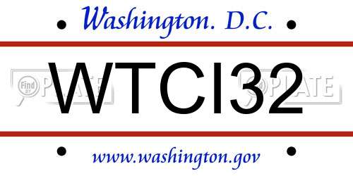 WTCI32 District Of Columbia License Plate