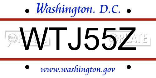 WTJ55Z District Of Columbia License Plate