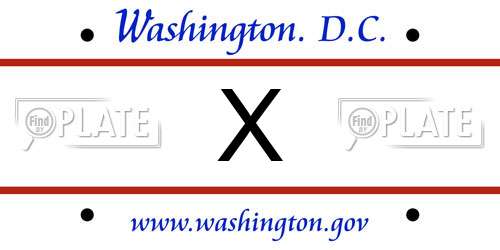 X District Of Columbia License Plate