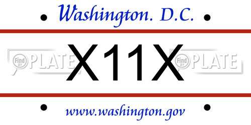 X11X District Of Columbia License Plate
