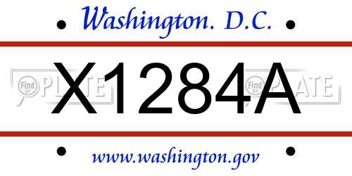 X1284A District Of Columbia License Plate