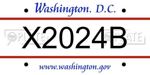 X2024B District Of Columbia License Plate