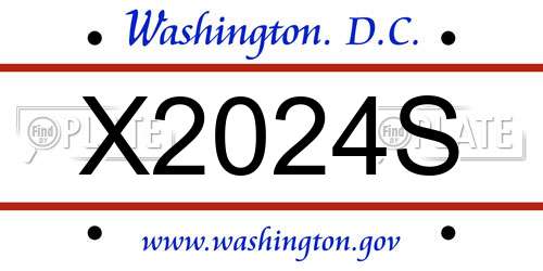 X2024S District Of Columbia License Plate