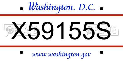 X59155S District Of Columbia License Plate