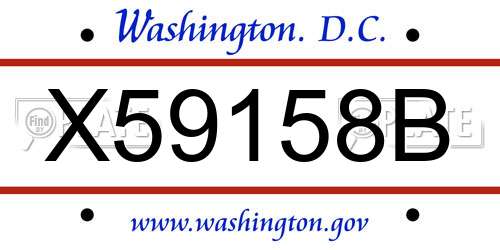X59158B District Of Columbia License Plate