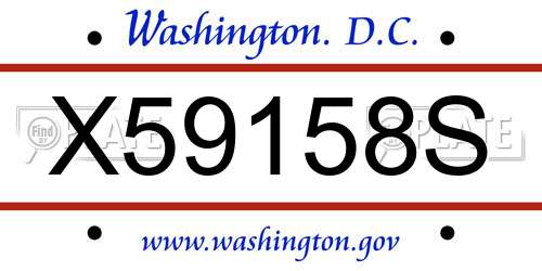X59158S District Of Columbia License Plate