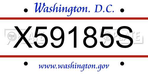 X59185S District Of Columbia License Plate