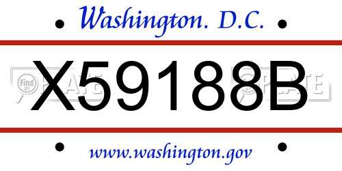 X59188B District Of Columbia License Plate