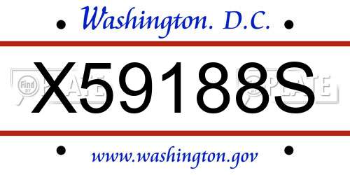 X59188S District Of Columbia License Plate