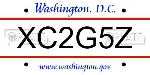 XC2G5Z District Of Columbia License Plate