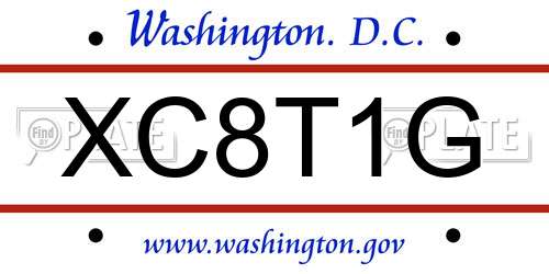 XC8T1G District Of Columbia License Plate