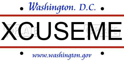 XCUSEME District Of Columbia License Plate