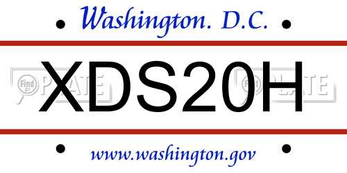 XDS20H District Of Columbia License Plate
