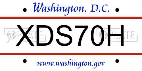 XDS70H District Of Columbia License Plate