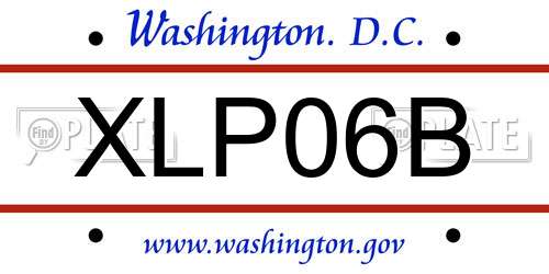 XLP06B District Of Columbia License Plate