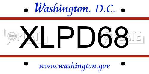 XLPD68 District Of Columbia License Plate