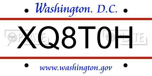 XQ8T0H District Of Columbia License Plate