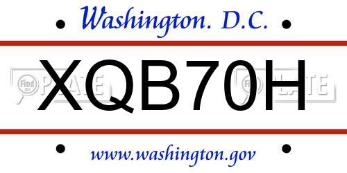 XQB70H District Of Columbia License Plate