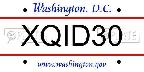 XQID30 District Of Columbia License Plate