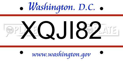 XQJI82 District Of Columbia License Plate