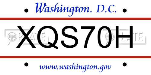 XQS70H District Of Columbia License Plate