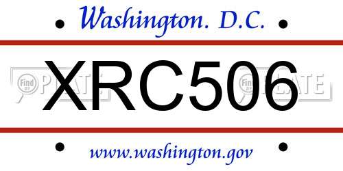XRC506 District Of Columbia License Plate