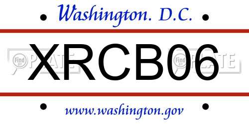 XRCB06 District Of Columbia License Plate