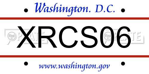 XRCS06 District Of Columbia License Plate