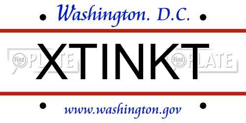 XTINKT District Of Columbia License Plate