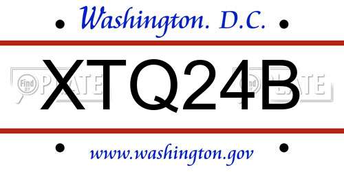 XTQ24B District Of Columbia License Plate