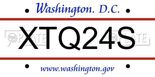 XTQ24S District Of Columbia License Plate