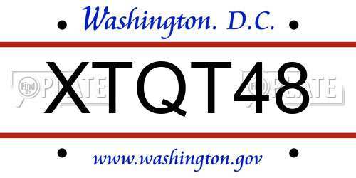 XTQT48 District Of Columbia License Plate