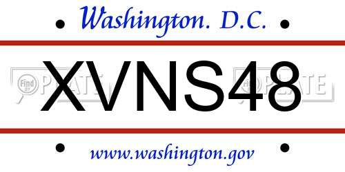 XVNS48 District Of Columbia License Plate