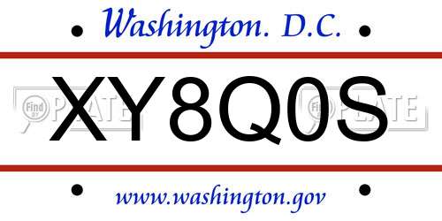 XY8Q0S District Of Columbia License Plate