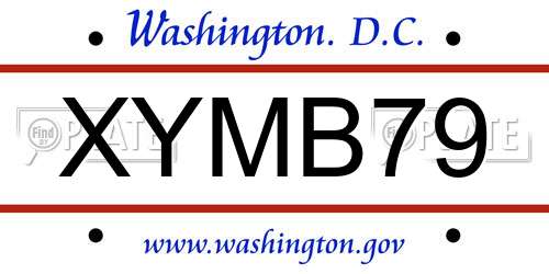 XYMB79 District Of Columbia License Plate