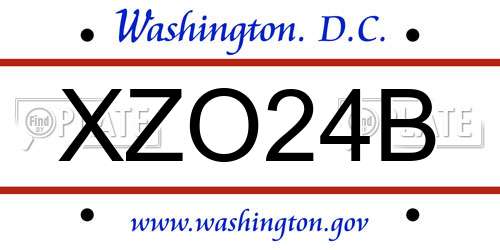 XZO24B District Of Columbia License Plate
