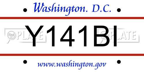 Y141BI District Of Columbia License Plate