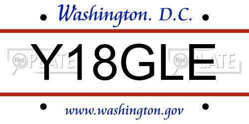 Y18GLE District Of Columbia License Plate