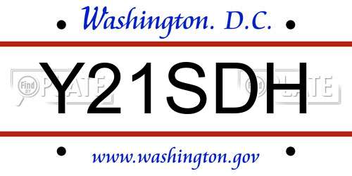 Y21SDH District Of Columbia License Plate